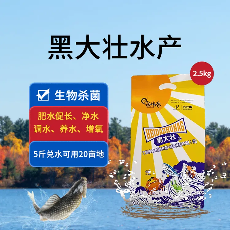 诺伟康水产黑大壮生物杀菌肥水促生长净水调水养水增氧一体一包