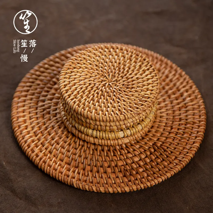 落笙藤编杯垫养壶垫壶承紫砂壶铁壶垫隔热干泡杯托禅意功夫茶道