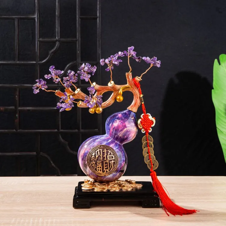 新中式葫芦摆件客厅招财玄关装饰乔迁开业礼物葫芦摆件招财风水