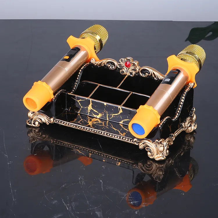 高档简约话筒架多功能KTV唛架桌面无线话筒收纳摆件盒 可定制logo