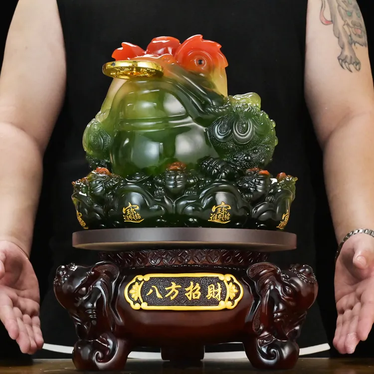 八方招财高档金蟾摆件大号客厅玄关办公室中式开业送礼收银摆件