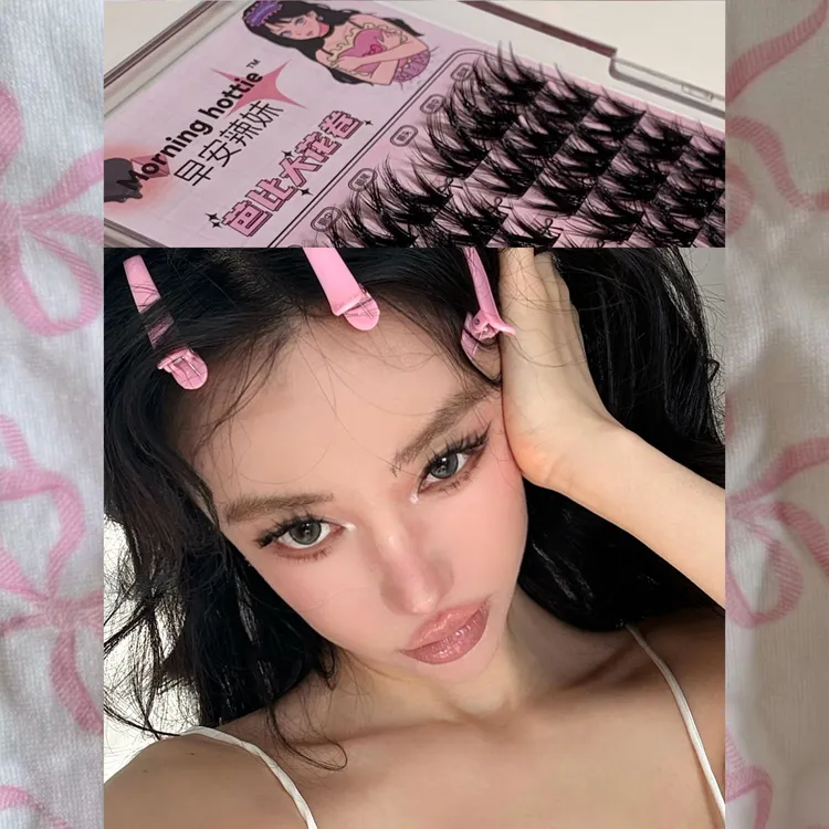 早安辣妹「芭比大花卷」假睫毛手工轻盈隐形轻欧学生可爱时尚新手