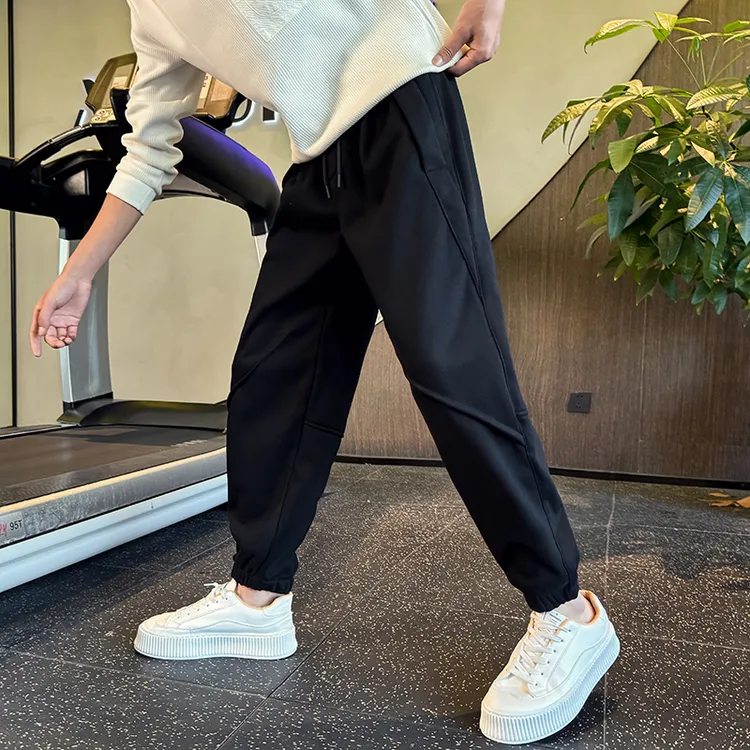 卫裤男士秋冬款2024新款爆款直筒宽松束脚九分加绒加厚休闲长裤子