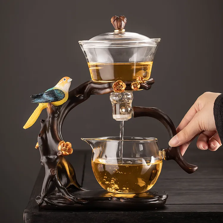 仕女自动茶具玻璃泡茶器新款茶具套装家用轻奢高档磁吸泡茶器茶壶商品图
