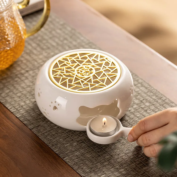 暖茶温茶炉花茶壶蜡烛煮茶炉陶瓷底座加热炉酒店餐厅烤橘子煮茶器