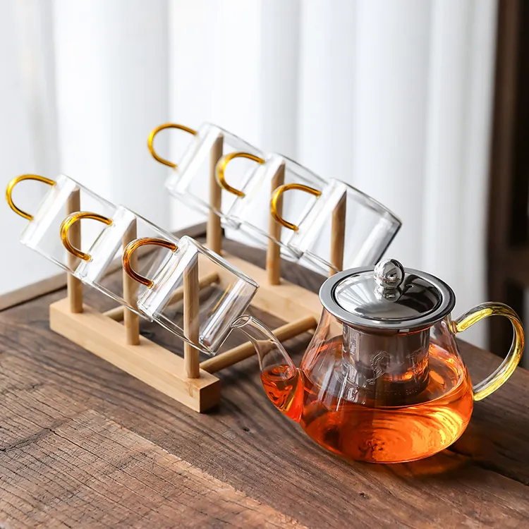 玻璃茶具套装家用泡茶壶不锈钢内胆红茶花茶壶简约过滤茶壶喝茶器