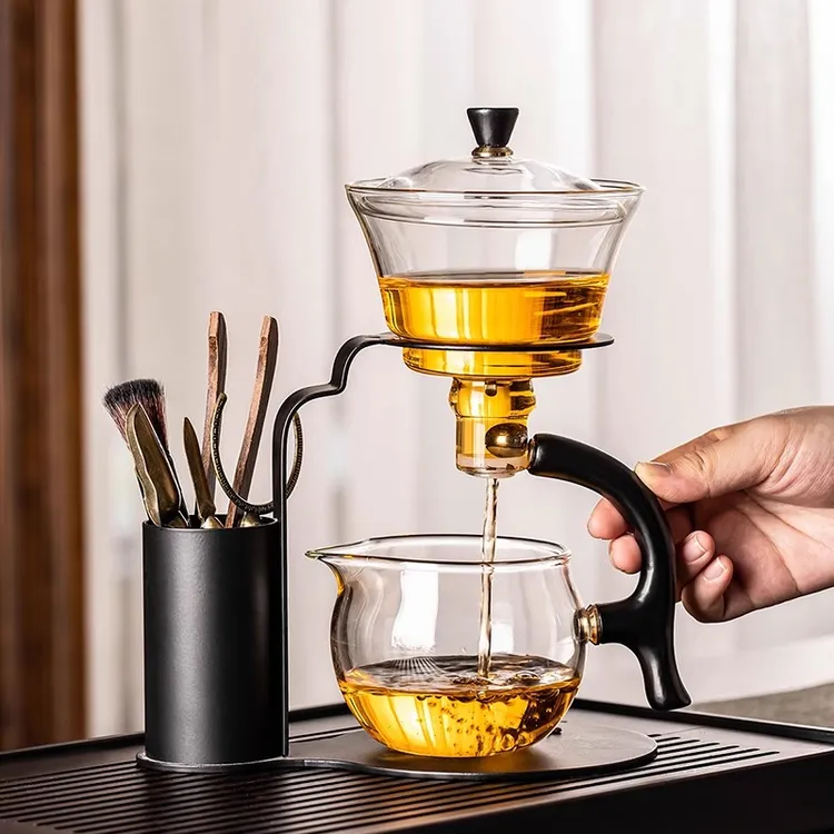 玻璃自动茶具套装懒人泡茶神器磁吸冲茶器家用功夫茶具高档喝茶器