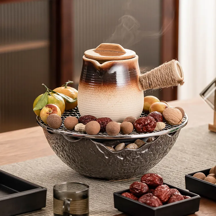 围炉煮茶器具全套电陶炉煮茶器罐罐茶壶奶茶罐烤茶器烤地瓜煮茶炉