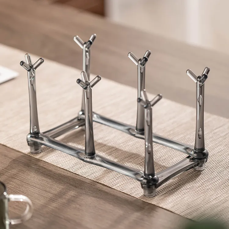 杯架小杯架挂架沥水架功夫茶杯架子收纳家用简约倒挂杯子支架配件