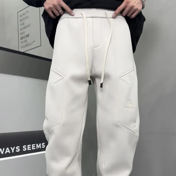 秋季新款男士加厚时尚百搭运动潮流宽松加绒休闲裤