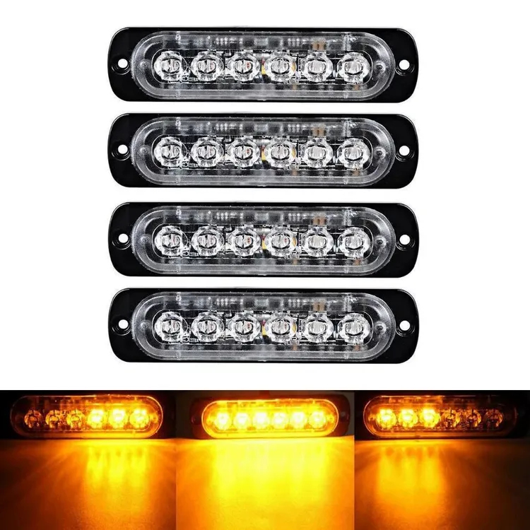 12V-24V货车卡车改装led超亮防水小黄灯欧卡架子灯护杠中网爆闪灯