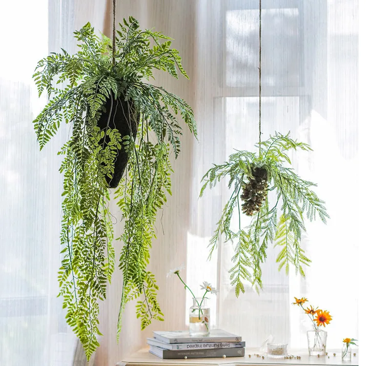 掬涵仿真蕨类植物吊球吊饰空中垂吊挂饰绿植花艺壁挂橱窗装饰森系