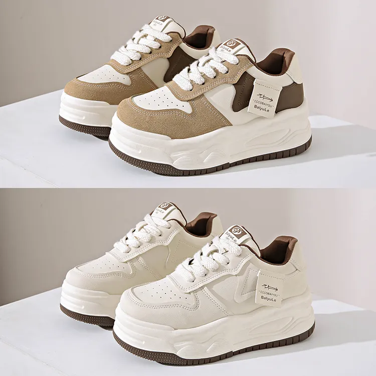 时尚厚底小白鞋女鞋2025新款百搭运动休闲鞋 