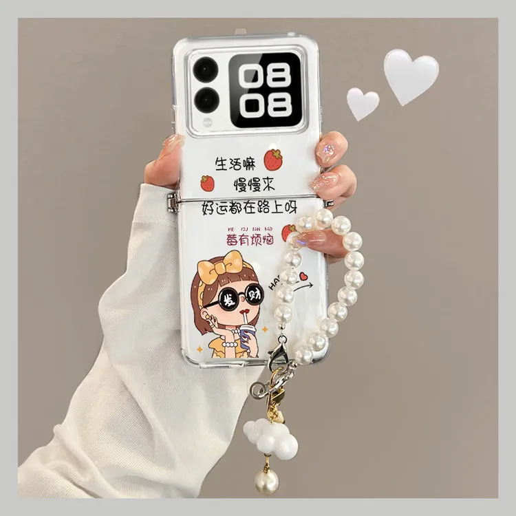 没烦恼适用华为novaflip手机壳折叠屏nova flip挂绳高级透明硅胶