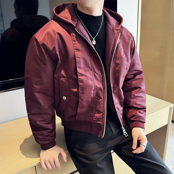 美式复古工装连帽飞行员夹克男士棉服秋冬休闲宽松棒球服棉衣外套