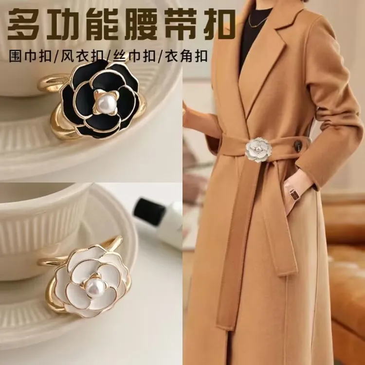 合金胸针 蝴蝶结多功能腰带丝巾扣百搭大衣腰带打结扣固定衣服