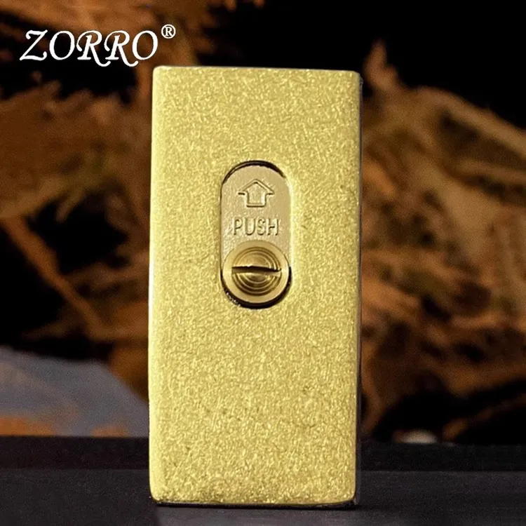 佐罗升降煤油打火机一键自动弹射复古创意火柴盒防风高档纯铜男士