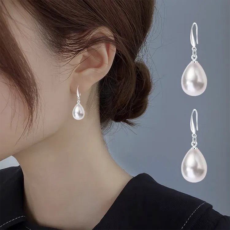 925银耳饰 正品轻奢水滴s925纯银耳环女简约网红耳坠长款气质耳饰