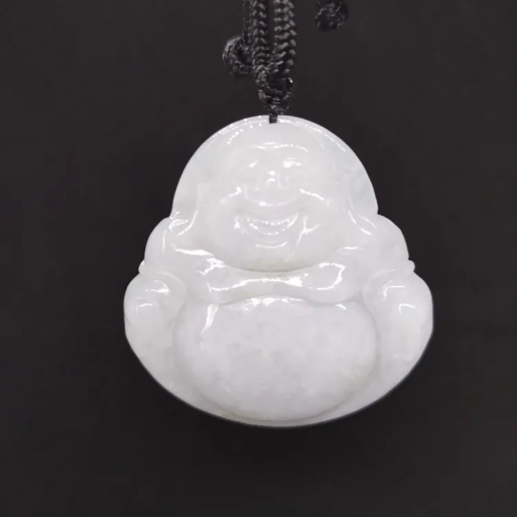 大号佛公，女主守护神，天然翡翠A货，白色，赠绳，尺寸42.8x40x5.2mm