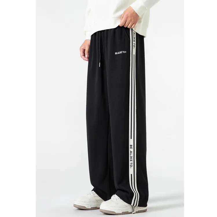 粉丝回馈侧边织带字母休闲裤美式直筒高街潮流男港风百搭宽松2913