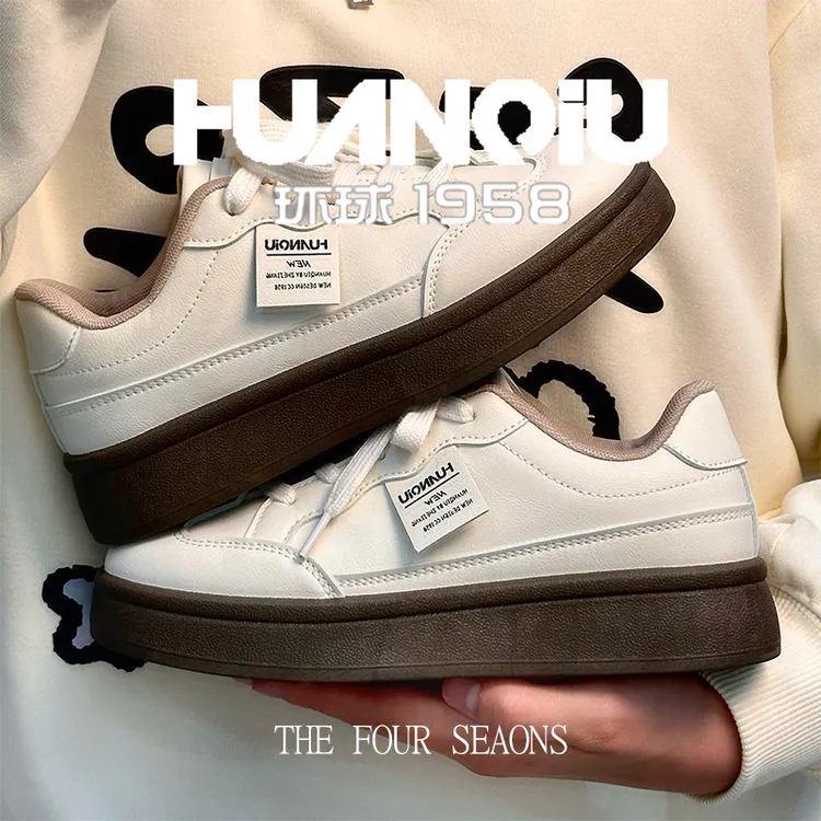 环球2025秋季新款女鞋百搭小白鞋女厚底增高板鞋学生运动休闲鞋女