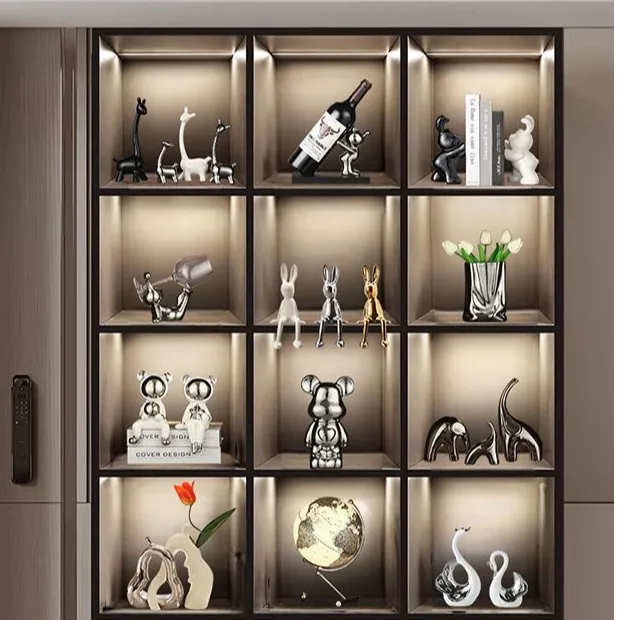 现代客厅酒柜电视柜家居装饰品摆件暴力熊高档套装玄关乔迁新居