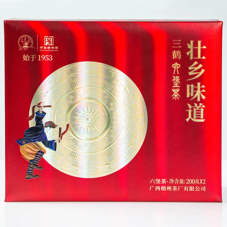 三鹤六堡茶礼盒【壮乡味道】400g特级散茶2016年陈化广西特产黑茶