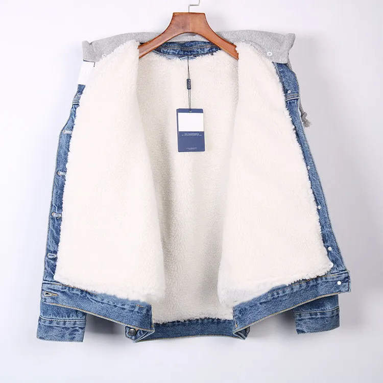 新款牛仔外套女秋冬季宽松加绒加厚大码保暖洋气中长款外穿上衣女