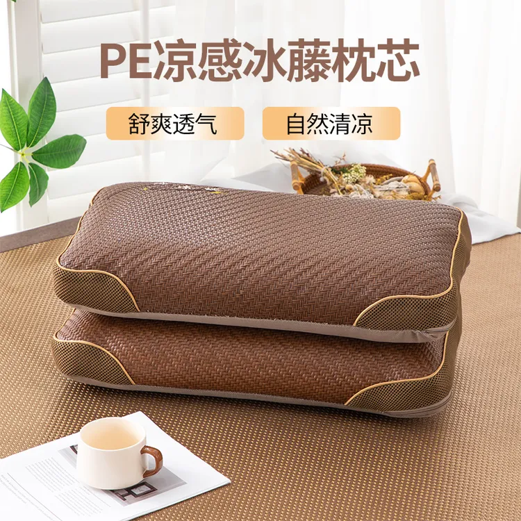 夏季凉感立体荞麦枕头茶香枕芯PE藤冰凉枕夏凉枕午睡护颈椎助睡眠