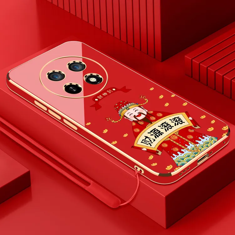 电镀财源滚滚适用oppoa2pro手机壳防摔硅胶保护壳直边软壳手机套