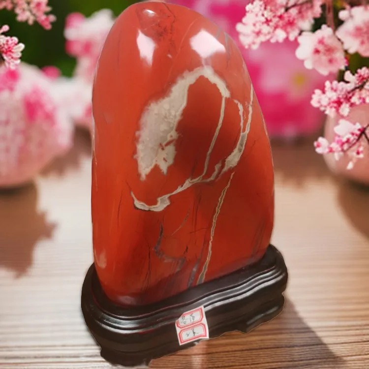 巨风哥鸡血石摆件，南非鸡血石摆件，图案昙花一现