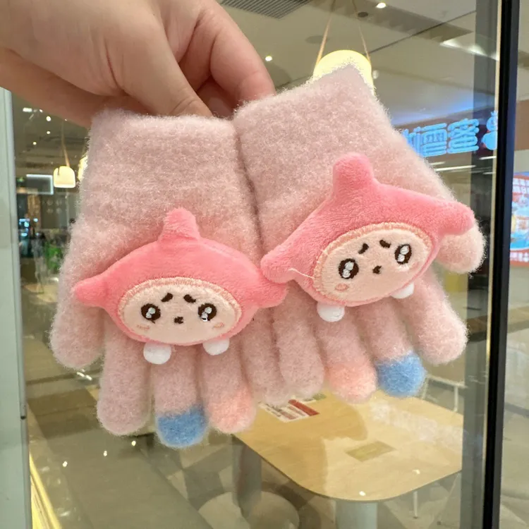 1-3岁卡通手套冬季五指保暖儿童秋冬天宝宝婴幼儿可爱手套加厚