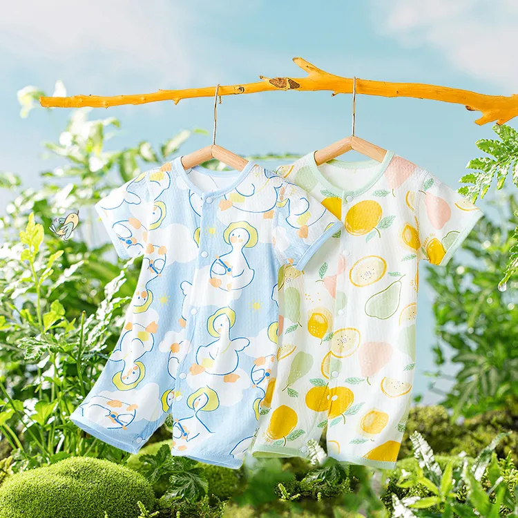 【纯棉无骨】婴儿半袖纯棉连体衣夏季薄款透气哈衣夏天衣服新生宝宝