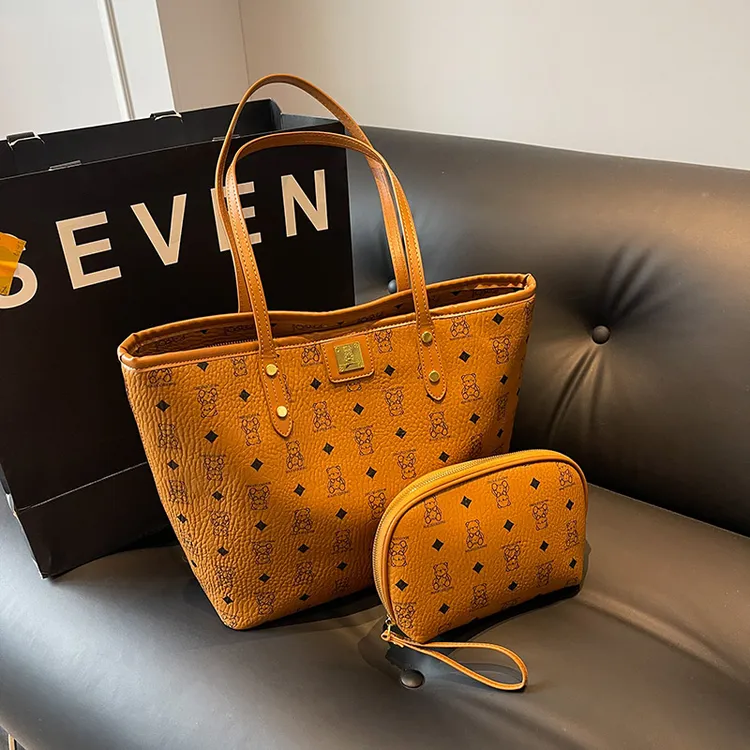 2024新款大容量托特包女潮流百搭上课通勤单肩时尚小众子母包9910