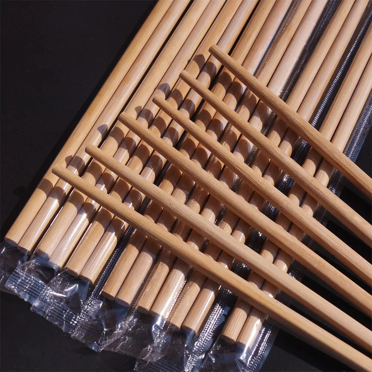一次性无节碳化筷餐厅商用家用加长加粗独立包装高档竹筷7.0*24cm