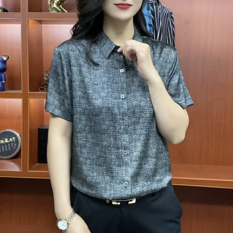 夏季新款男士桑蚕丝衬衫休闲百搭时尚重磅真丝花色衬衣透气高品质