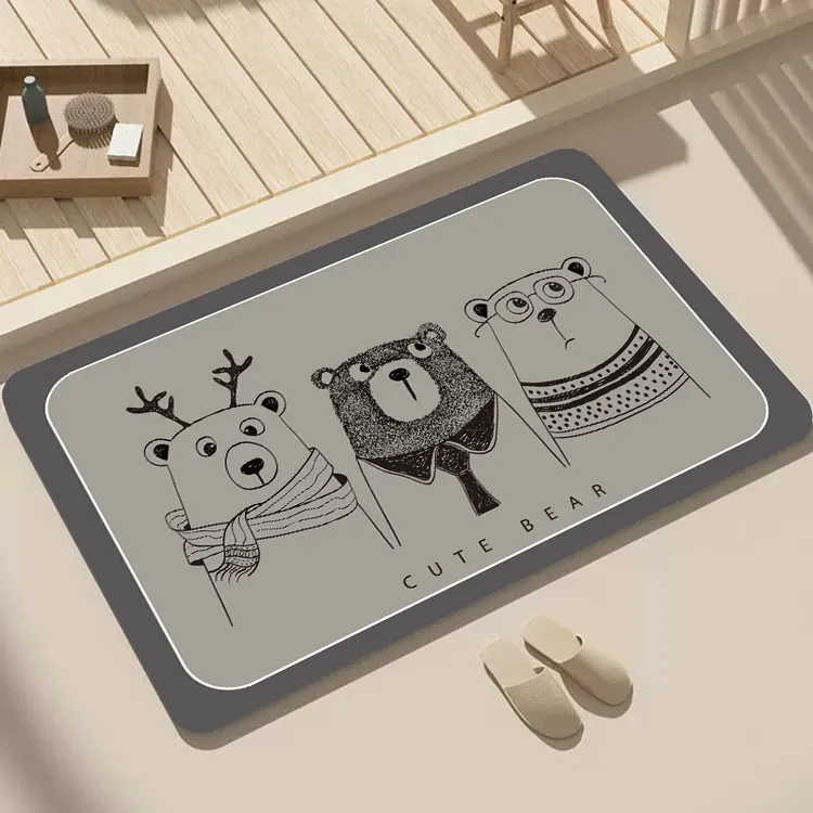 居家好物硅藻泥吸水防滑垫简约风入户门垫地垫卫生间吸水地垫