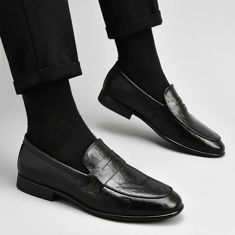 23318休闲皮鞋男年轻款时尚百搭夏季透气英伦韩版百搭商务男鞋