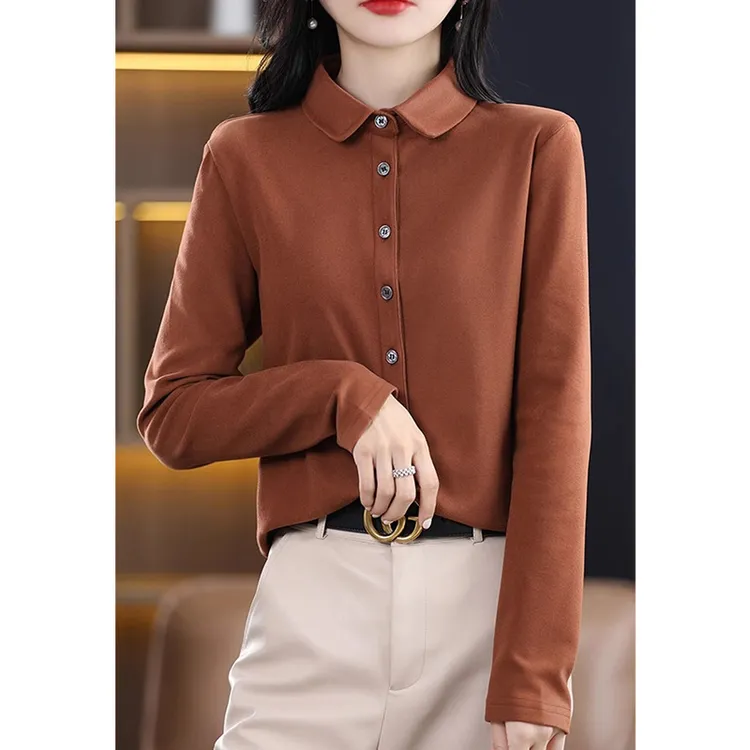 加厚双面德绒衬衫女秋冬磨毛时尚设计感小众加绒保暖打底开衫衬衣