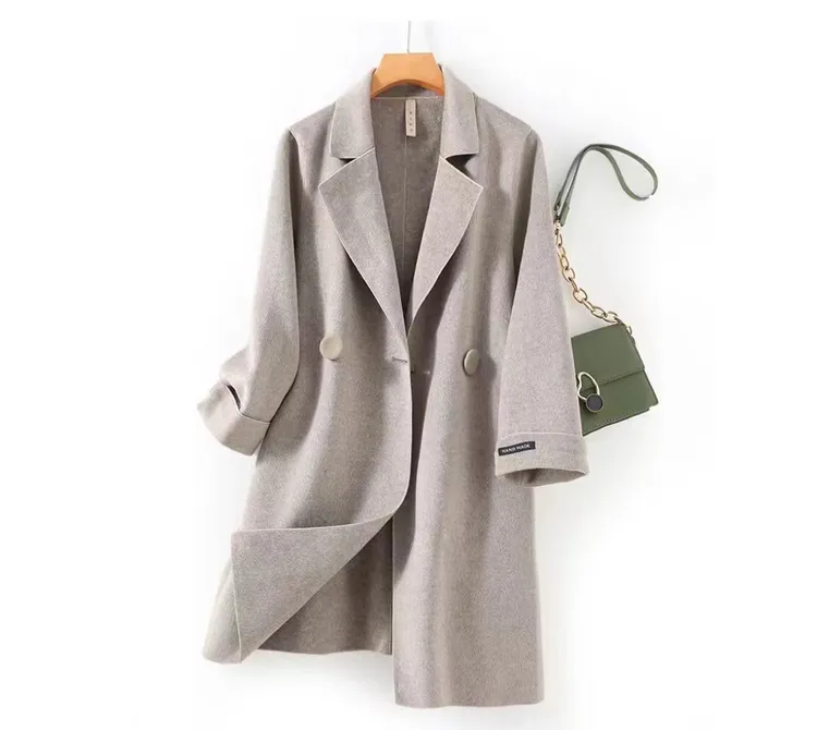 时尚百搭宽松气质双面大衣099