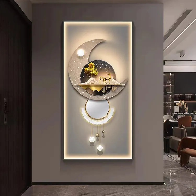 【财禄高升】LED现代好寓意壁画挂画走廊客厅背景墙玄关挂画装饰画