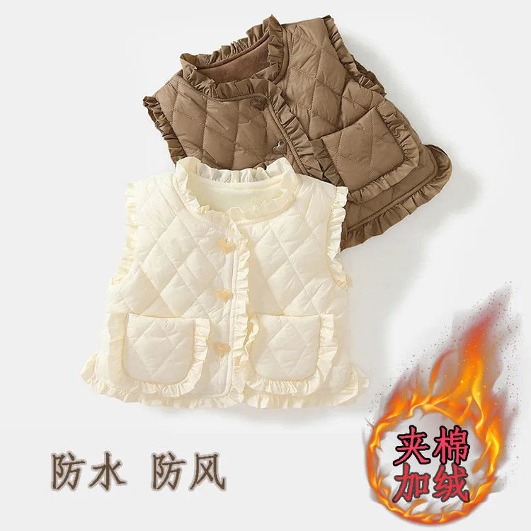 婴儿冬天马甲外套超萌洋气宝宝马夹儿童保暖背心婴儿外穿坎肩秋冬