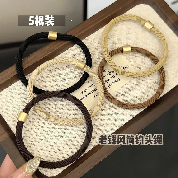 2025新款高弹力美拉德简约老钱风发圈高马尾发圈耐用高端发绳皮套