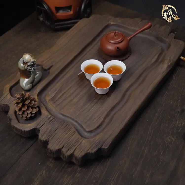 【紫砂茶盘】排水式茶盘木纹中式茶台茶海功夫茶具托盘石头