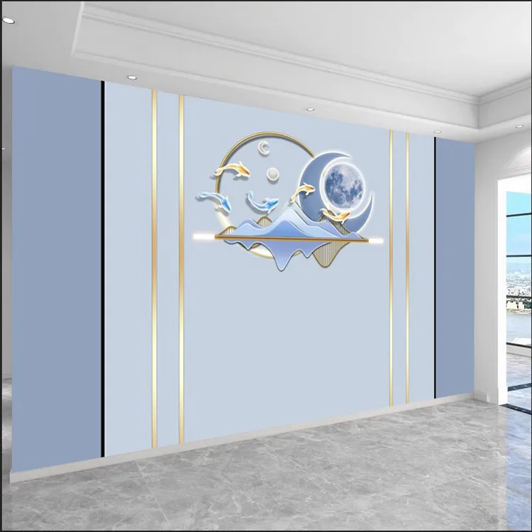 新款电视背景墙简约墙布壁画2025客厅高档装饰布立体大气壁画墙贴