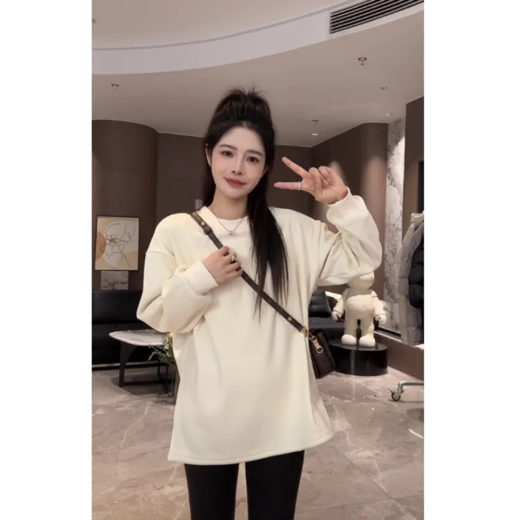 宿慕SUMU 女款加绒卫衣 12-7冬季2024新款时尚休闲百搭卫衣B8002W