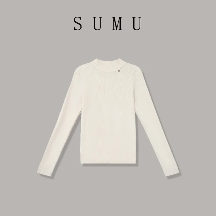 宿慕SUMU 女款针织打底衫 9-25秋季2024新款时尚百搭针织衫G4500E