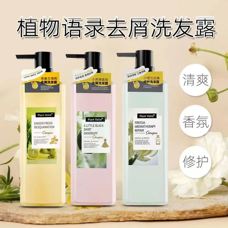 植物语录洗发露蓬松小黑裙香氛去屑老姜王清爽小苍兰修护净爽留香