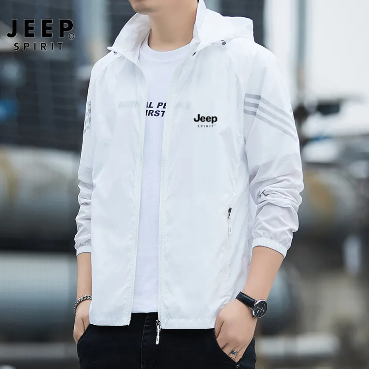 Jeep吉普正品新款防晒服夏季户外连帽冰丝皮肤衣透气薄款防男外套