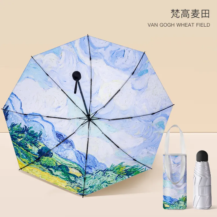 雨杉五折手动防晒太阳伞八骨小巧便携清新防紫外线银胶晴雨两用伞